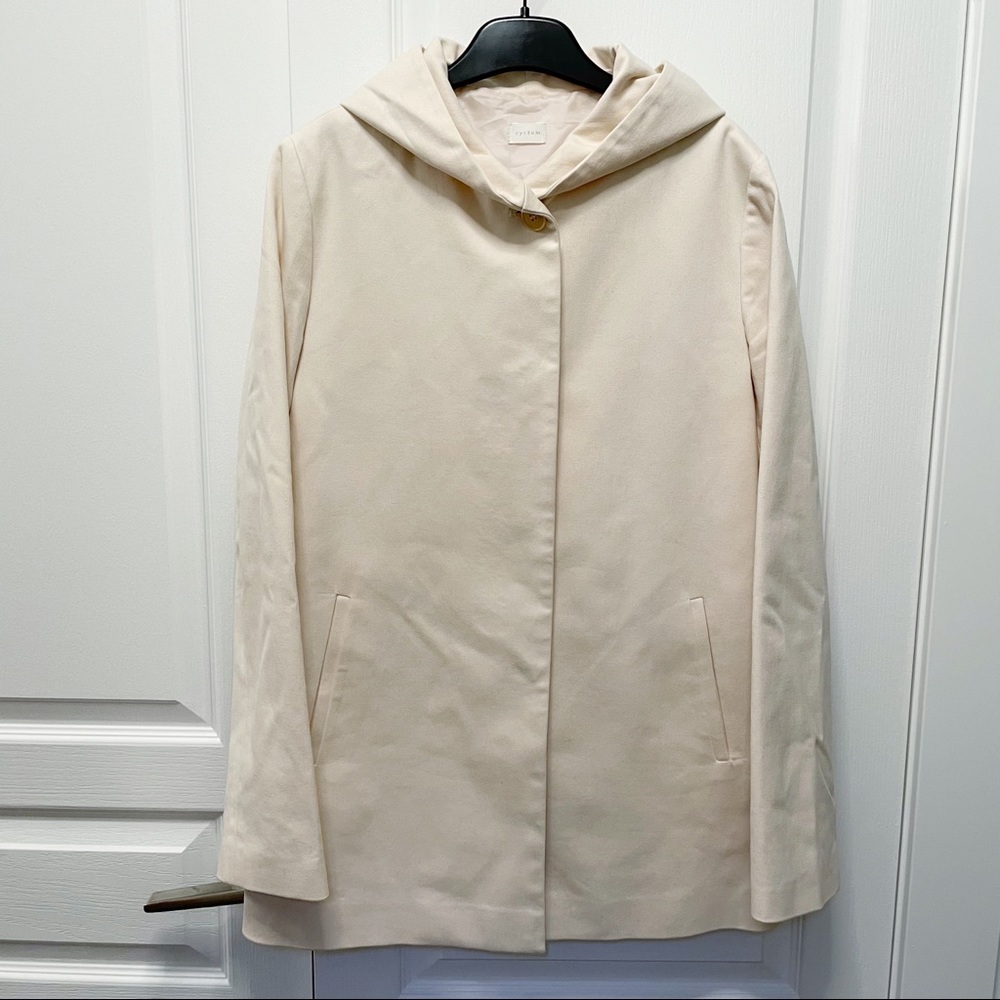 Cream A-line Spring/ Fall Coat